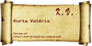 Kurta Valéria névjegykártya