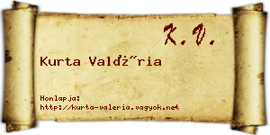 Kurta Valéria névjegykártya